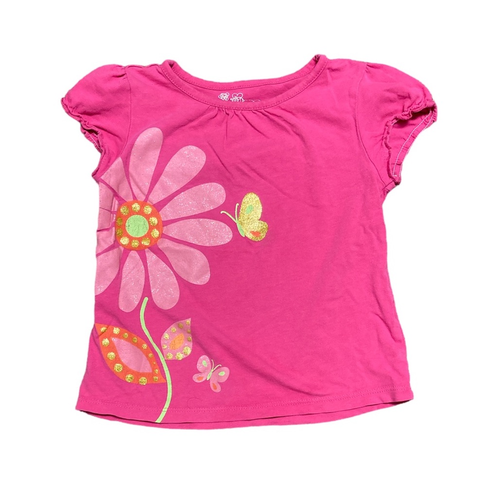 Pink flower t-shirt with sparkles